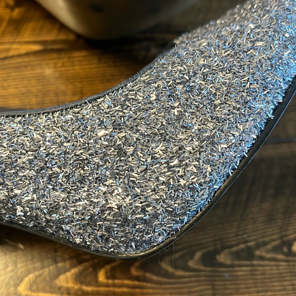 Nine West Silver Sparkle Peep Toe Stilettos - Picture 4 of 10